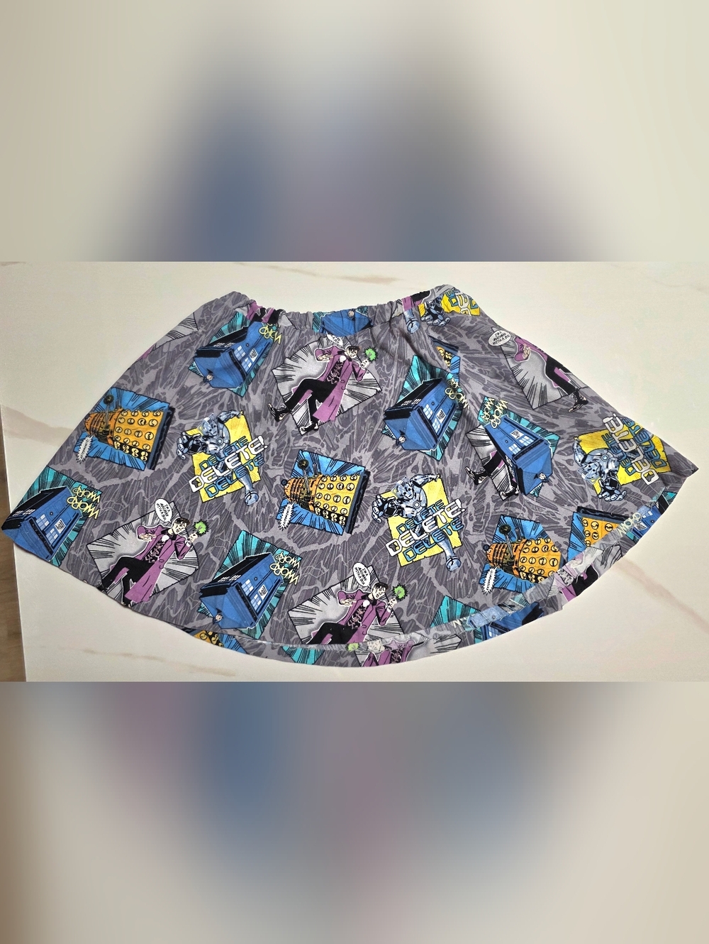 Big Kid Handmade Doctor Who Graphic Print Skirt Featuring 11th Doctor